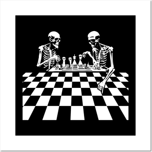 skeletons play chess Posters and Art